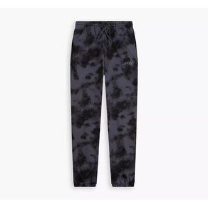 Levis Mens Tie-Dye Joggers Black Size XL Elastic Waist & Cuffs Cotton Blend